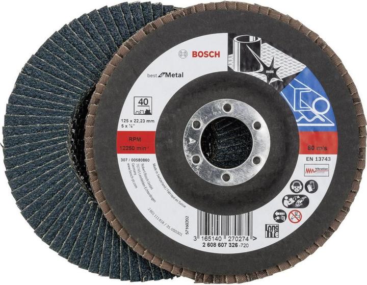 Immagine prodotto Bosch Professional Zubehör Disco lamellare PRO X571, 125 mm, G40 (40)