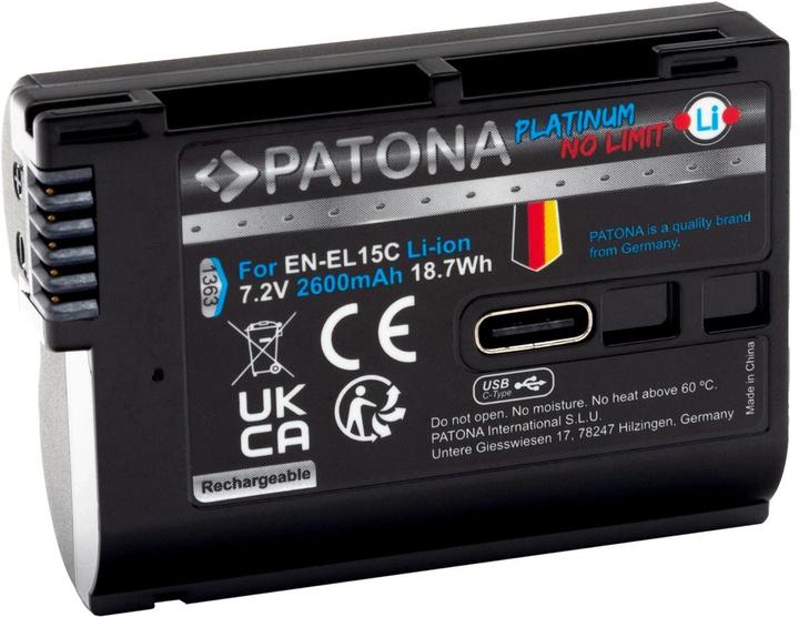 Produktbild Patona Platinum Akku Nikon ENEL15C USB-C (Kamera Akku)