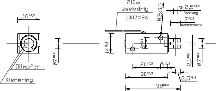Produktbild Tremba HMF-1614z.002-12VDC,100% Hubmagnet ziehend 0.1 N 5.8 N 12 V/DC 2 W