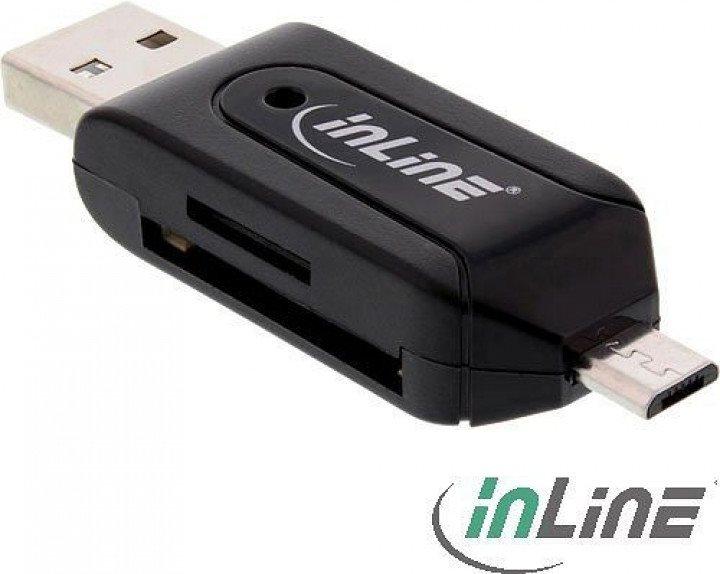 Produktbild InLine Dual Card Reader für SD und microSD (USB 2.0, Micro USB)