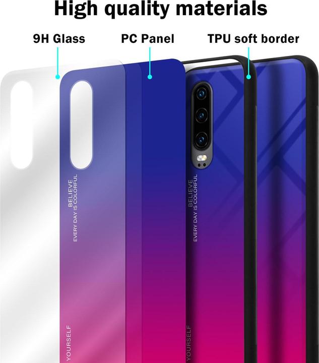 Produktbild Cadorabo TPU 2 Farben Glas Cover (Huawei P30)
