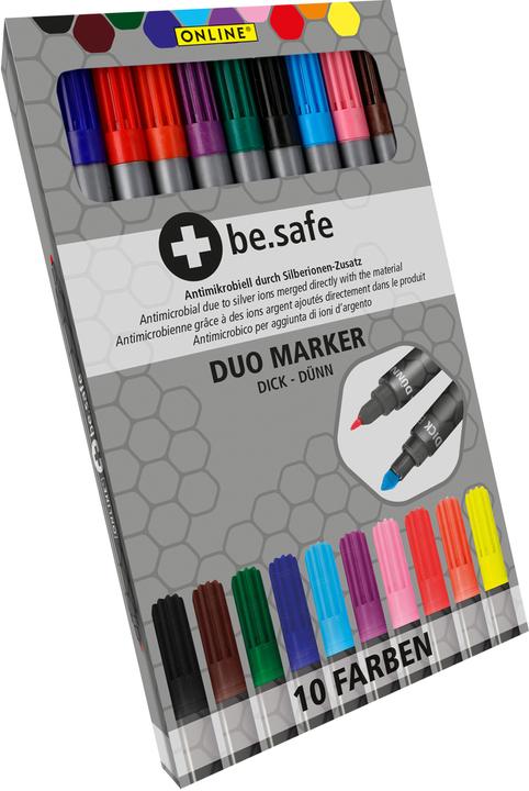 Actual product image Online Duo Marker Be.Safe 2281 cardboard box, 10 colours (Grey, 10 x)