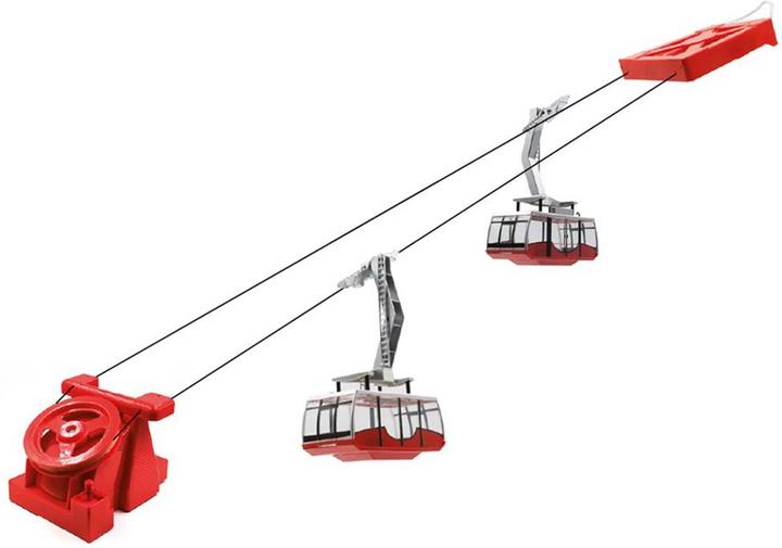 Téléphérique à va-et-vient 2 nacelles électrique rouge 1:32