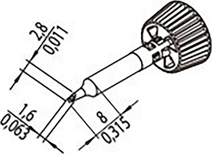 Actual product image 0142WDLF16/SB Soldering tip Tip size 1.60 mm Contents 1 pc. (Soldering bit)