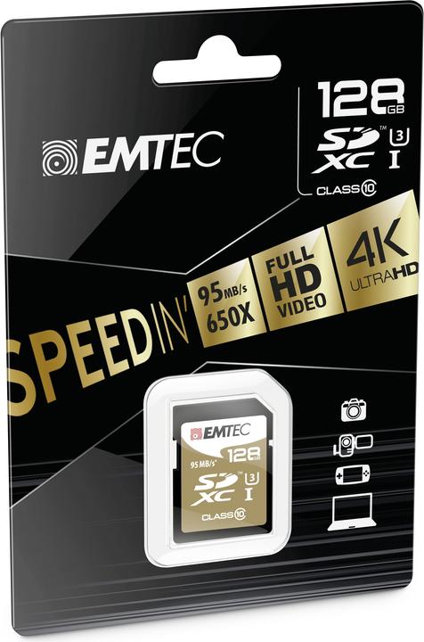 Actual product image Emtec SDHC SpeedIn (128 GB, SDXC, U3, UHS-I)