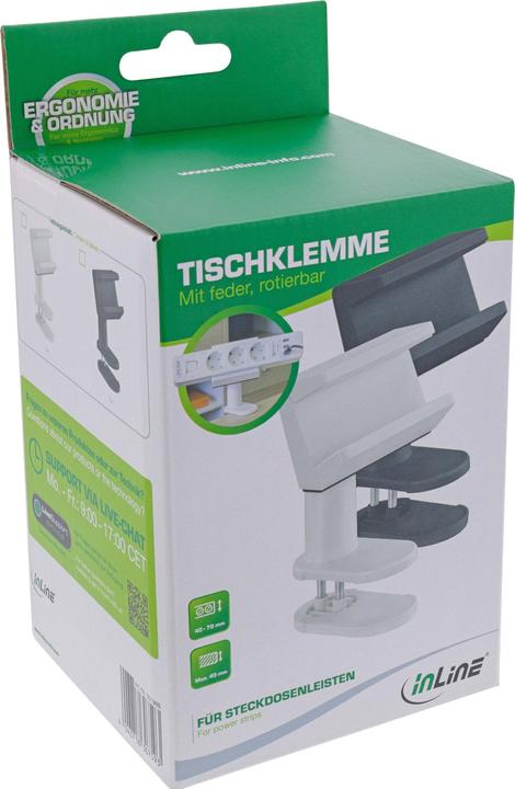 Produktbild InLine Tischklemme für Steckdosenleiste - Schwarz (0.07 m)
