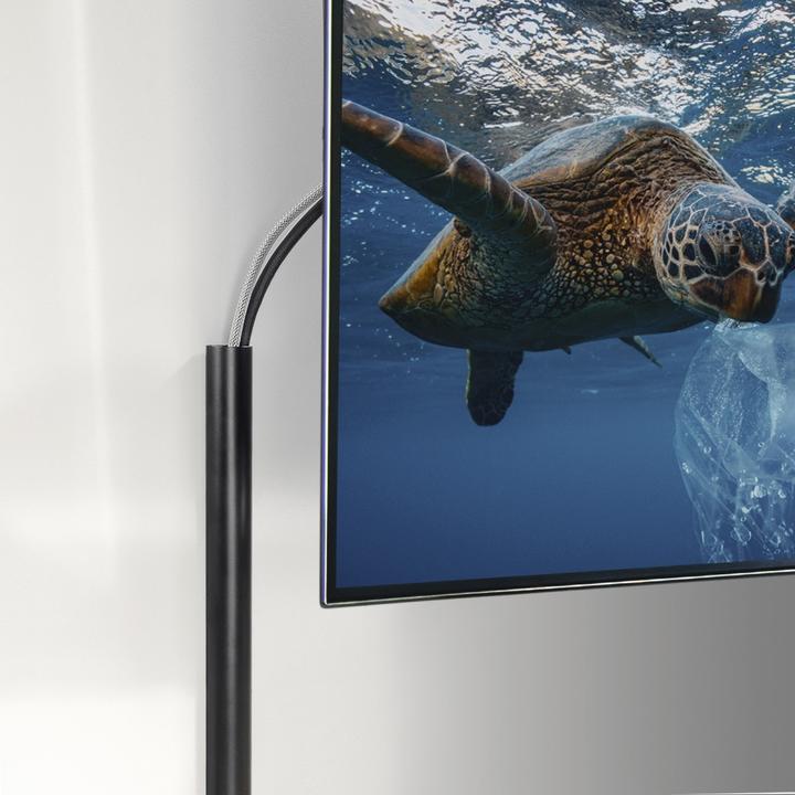 Actual product image Hama Aluminium cable duct, half-round, 110 x 3.3 x 1.8 cm, black (Duct, 110 cm)
