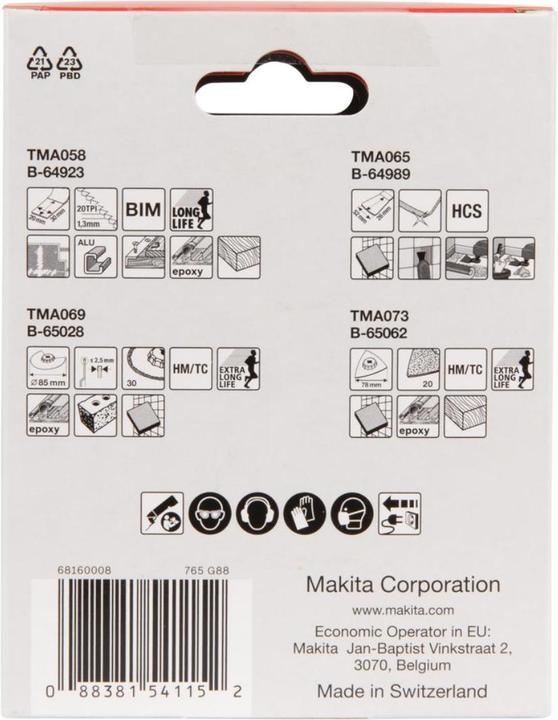 Actual product image Makita Maki Tile Set 2 B-67496 4pcs B-67496