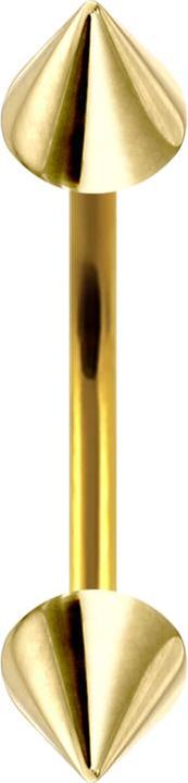 Immagine prodotto Star Piercing Micro Banana placcata in oro con due coni (Acciaio chirurgico 316L, senza ottone)