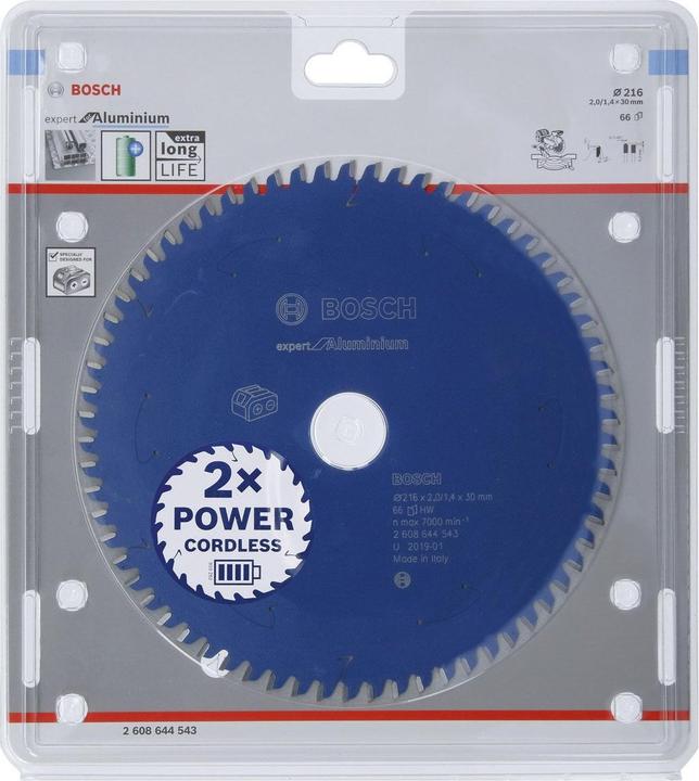 Actual product image Bosch Professional Zubehör Circular saw blade Expert for Aluminium for battery saws,216 x 2/1,4 x 30, 66 teeth
