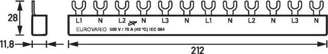 Actual product image Doepke Phase bar EV-S G 3.1+N.12.120 ** FI/LS 10qmm fork 4-pole 12TE 120A