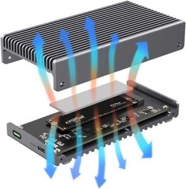 Actual product image LMP DataFlash USB4 SSD,enclosure for NVMe PCIe SSD USB4 (2.5")