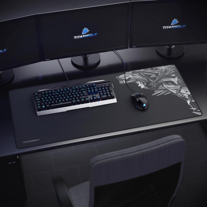 Image du produit Titanwolf Tapis de souris de jeu XXL, tissu lisse, tapis de souris Speed 900 x 400mm de surface, motif de (Large)