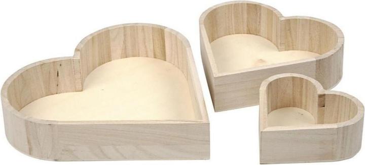 Image du produit Creativ Company Bols en bois en forme de cœur (5.20 cm, 3.51 l, 3 x)