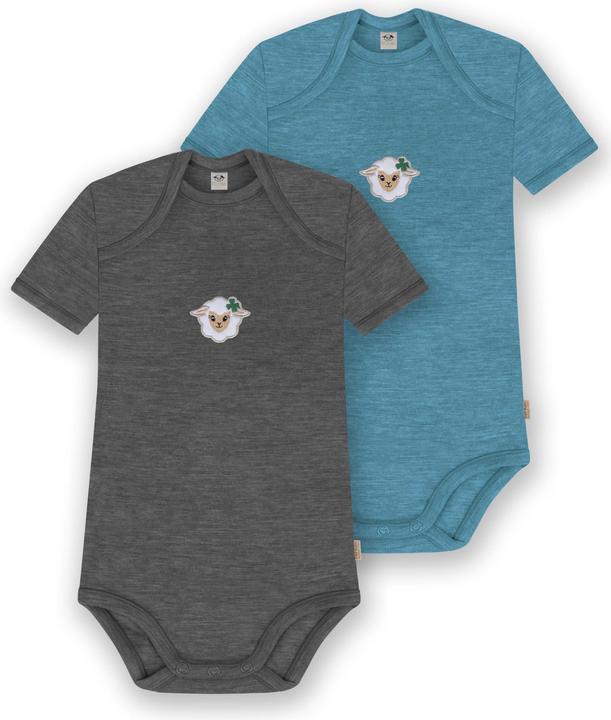 Normani 2er Set Baby Merino Body Kurzarm „Tauranga" - 9297