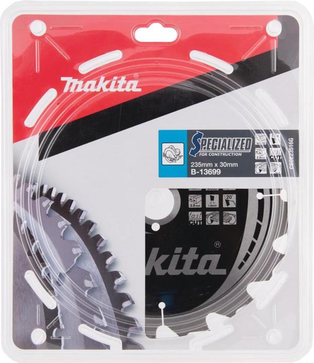 Immagine prodotto Makita B-13699 T.C.T. pjūklas 235X2.8X30mm 20° T16 Statistiche SPECIALIZZATE