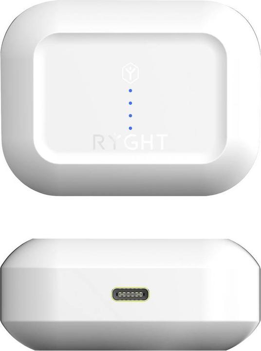 Actual product image Ryght MINO In Ear Headset Bluetooth® Stereo White Microphone Noise Reduction Battery Charge Indicator (ANC, Cable)