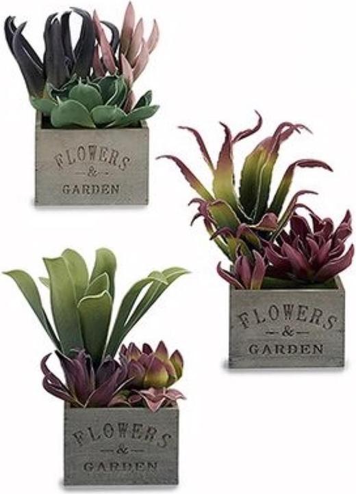 Natura Punto Flower pot wooden with print, rectangular, 15 x 28 x 15cm (28 cm)