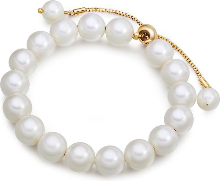 Immagine prodotto Lulu & Jane Donna ottone conchiglia perla oro giallo 16,0 - 22,0 cm, flessibile regolabile - 29303 (22 cm, Ottone)