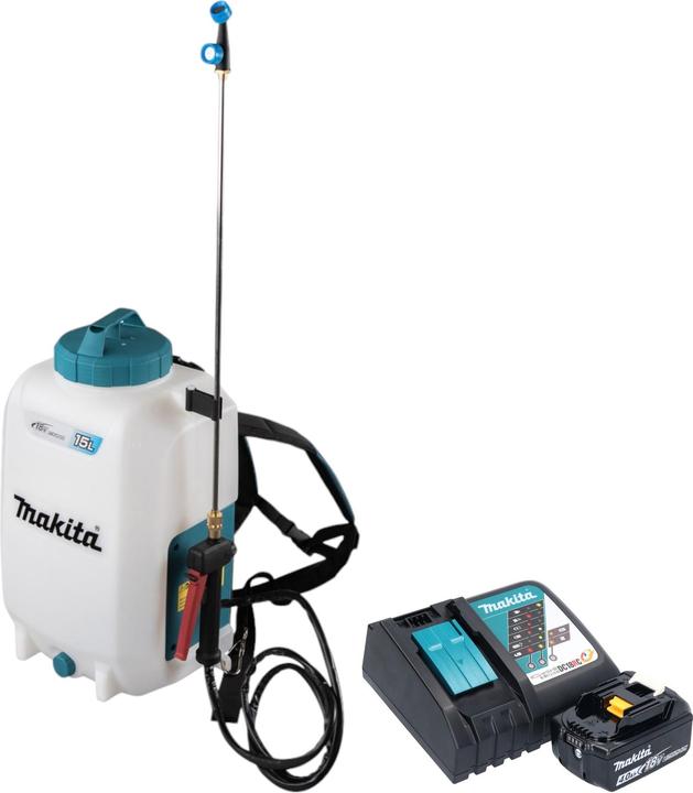 Actual product image Makita DUS 158 RM cordless pressure sprayer 18 V 15 l 5.0 bar + 1x rechargeable battery 4.0 Ah + charger (15 l)