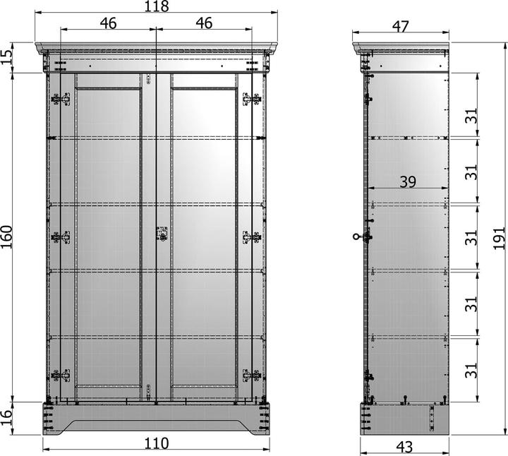 Actual product image Woood Isabel (191 x 118 x 47 cm)