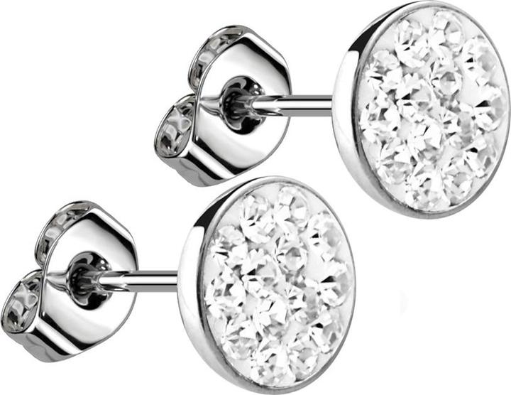 Image du produit Star Piercing Boucles d'oreilles argent Assiette cristal argent (Acier chirurgical 316L, sans laiton)
