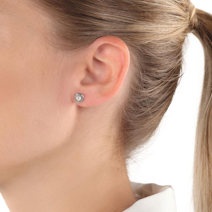 Actual product image Amor ear jewellery for women, 925 Sterling silver, shell pearl (Silver 925)