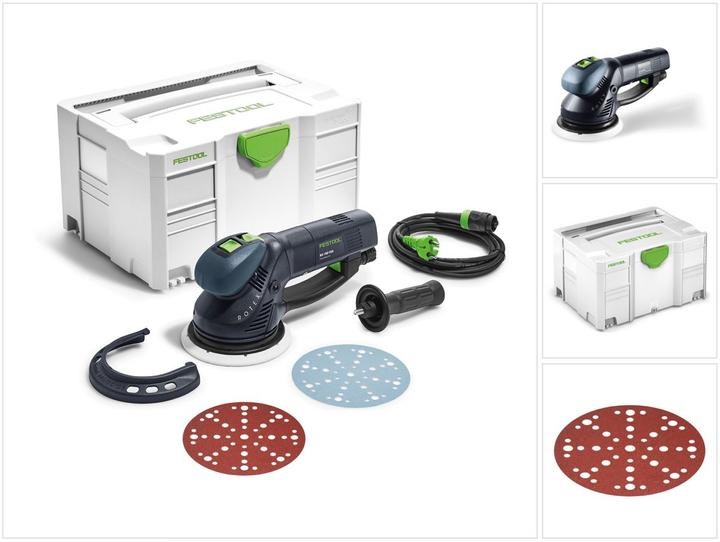 Produktbild Festool RO 150 FEQ-Plus ROTEX Getriebe Exzenterschleifer 720W 5mm Hub ( 571805 ) im Systainer + 50x (Exzenterschleifer, 720 W)