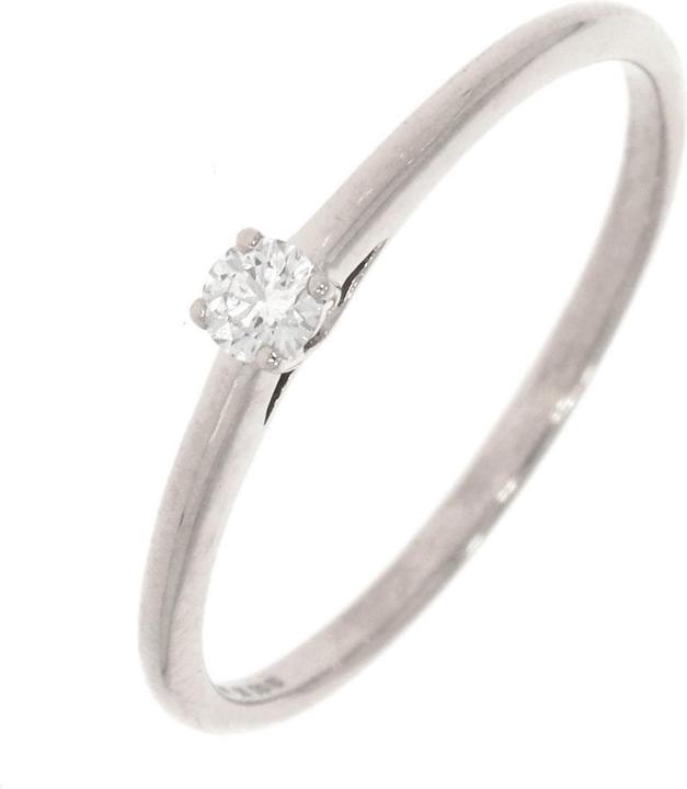 Xen Solitaire Ring mit Diamanten 0,10 ct. 375 Weissgold