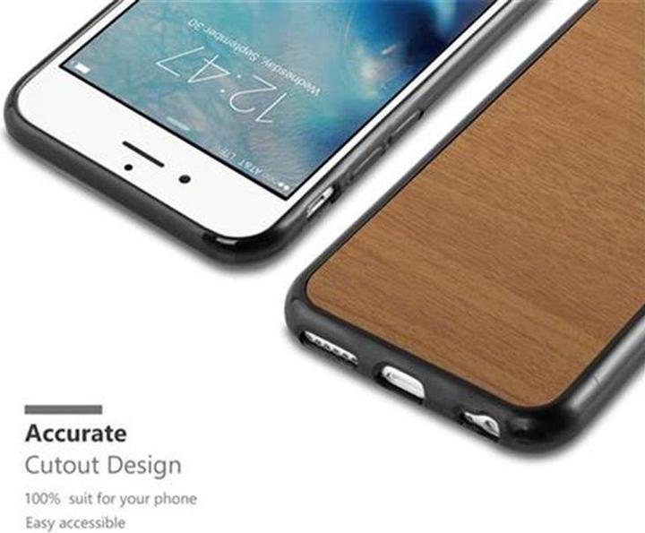 Actual product image Cadorabo TPU Wooden Cover (Apple iPhone 6)