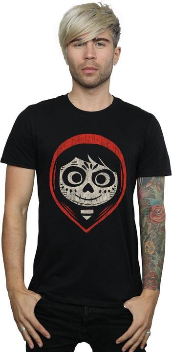 Actual product image Disney Mens Coco Miguel Skeleton Face Hood T-Shirt (XL)