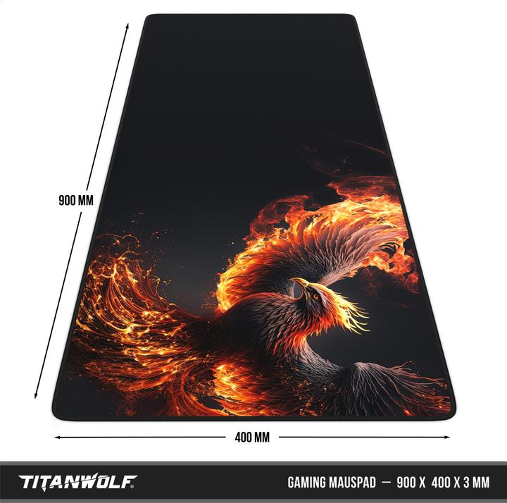 Image du produit Titanwolf Tapis de souris gaming, 900 x 400mm Tapis de souris gaming XXL speed, tapis de souris extra-large (XXL)