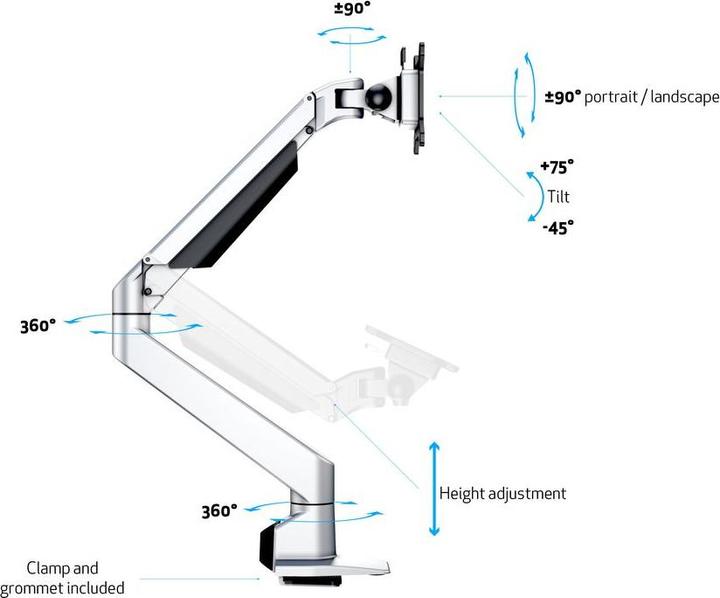 Actual product image Multibrackets MB Gas lift arm HD (Table, 32")