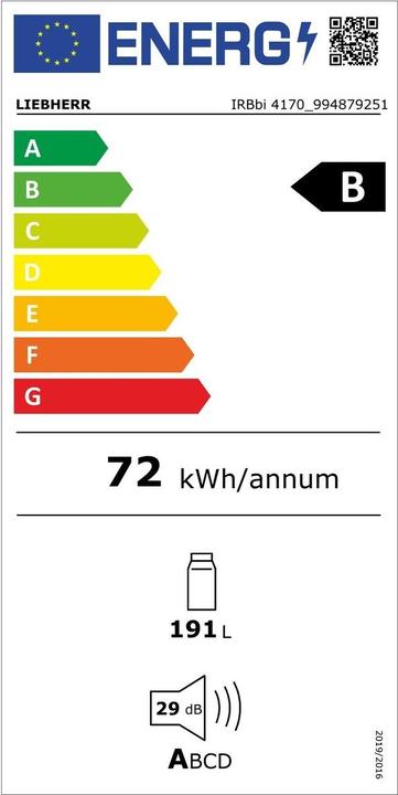 Etichetta energetica Liebherr IRBbi4170-22 Peak BioFresh (191 l)
