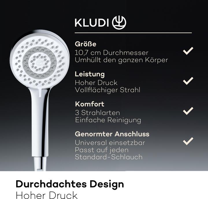 Produktbild Kludi X1 Duschkopf (3 Strahlarten, 15 l/min)