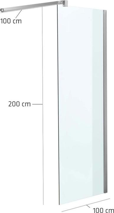 Produktbild Swisshandel24 Duschabtrennung 100x200x100cm rechteckig, klarglas (100 cm, 100 cm, 200 cm)