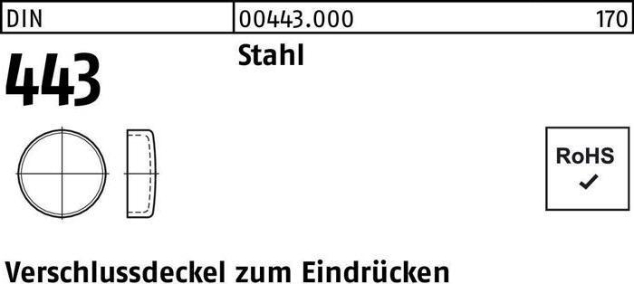 Produktbild Verschlussdeckel DIN 443 z.Eindrücken 14 Stahl