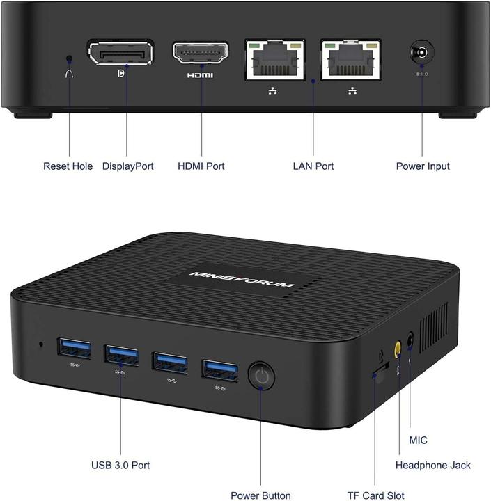 Produktbild Minisforum Mini PC GK50-256GB (Intel Celeron J4125, 8 GB, 256 GB, UHD Graphics 600, Intel UHD Graphics)