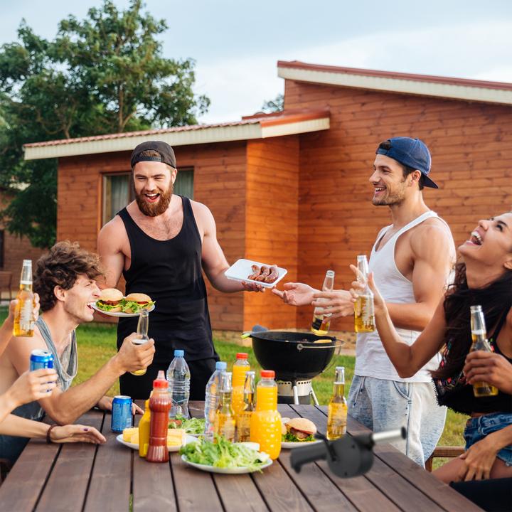 Image du produit Relaxdays Ventilateur de barbecue manuel set de 2