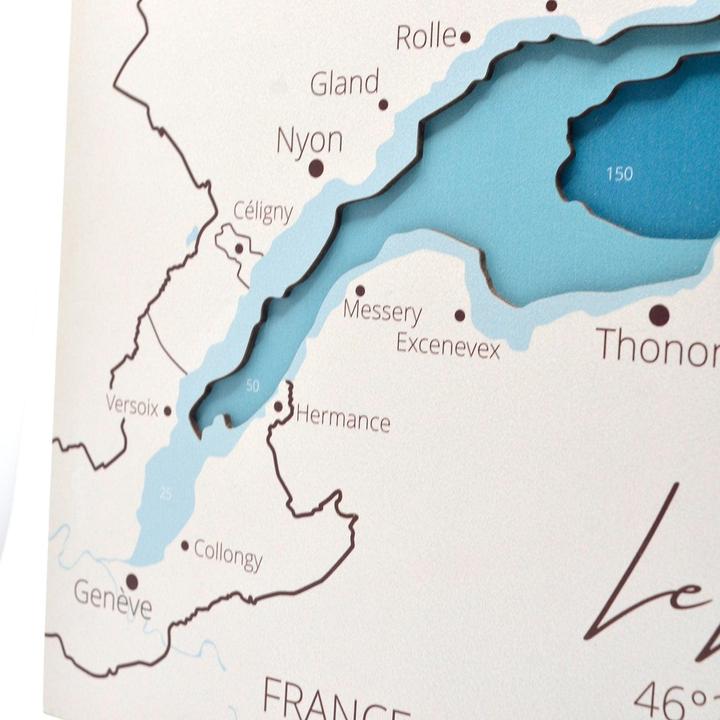 Image du produit Enjoy The Wood Le Léman - Carte marine en bois (30 x 45 cm)