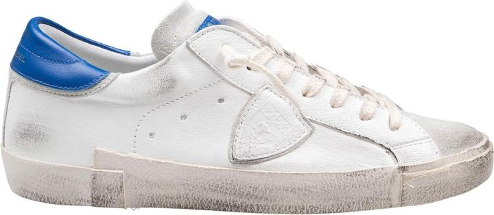 Produktbild Philippe Model prsx low sneakers in leather color white and bluette (42)