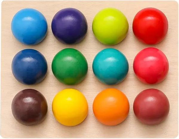 Produktbild Activity Board Holzspielzeug für Kinder frühe Bildung Vorschule Spielzeug Regenbogen Ball Matching Sensory Game