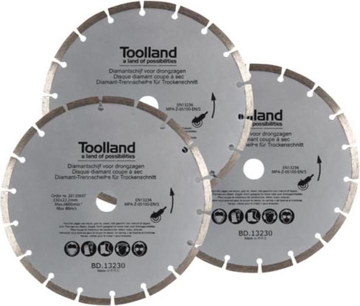 Toolland DIAMANT-TRENNSCHEIBEN-SET - 230 mm - SEGMENTIERT - 3-tlg.