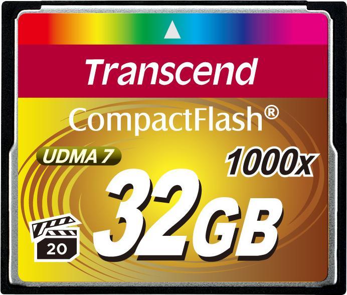 Actual product image Transcend 32 GB CompactFlash card with 1000x write speed (32 GB, CF)