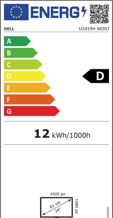 Label énergétique Auctionline.ch Dell U2419H (24", 1920 x 1080 pixels)