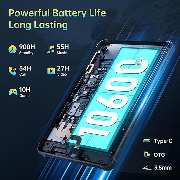 Actual product image Cubot Tab King Kong 10.1" 16GB/256GB LTE Black EU (4G, 10.10", 256 GB, Black)