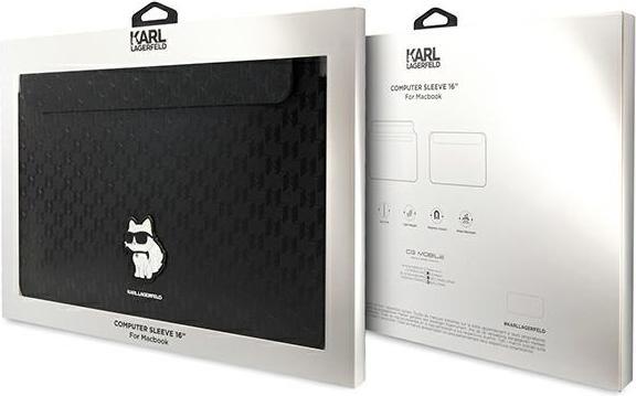 Actual product image Karl Lagerfeld Sleeve KLCS16SAKHPCK 16" czarny/black Saffiano Monogram Choupette (16")