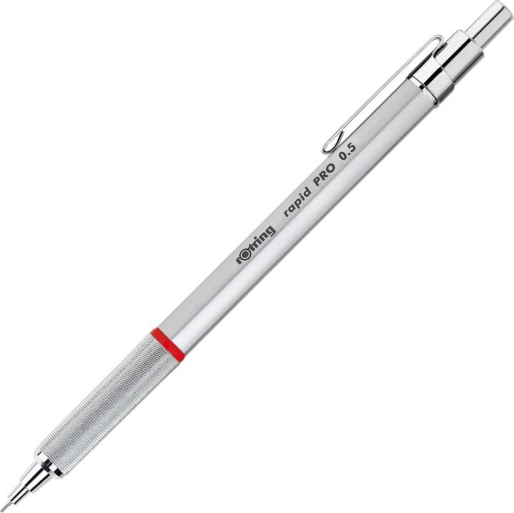 Produktbild Rotring Druckkugelschreiber rapid PRO CHROM Strichfarbe: blau, Strichstärke: M, dokumentenecht (Chrom, 1 x)