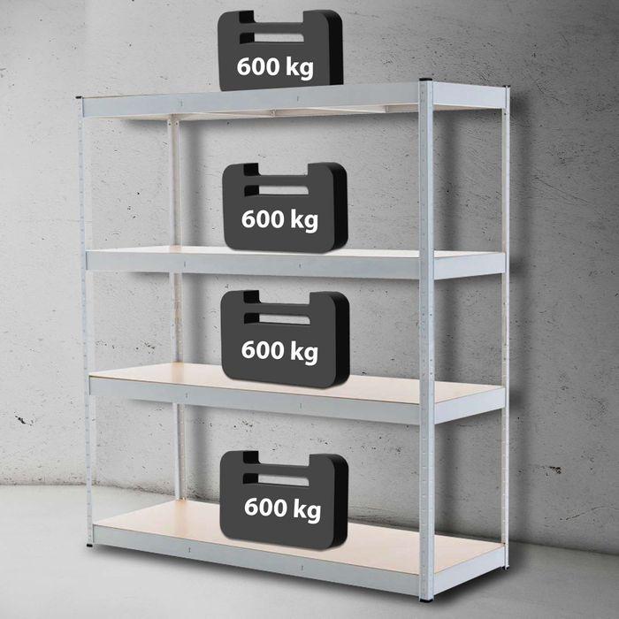 Image du produit Swisshandel24 Étagère pour charges lourdes 160x60x180 cm, blanche