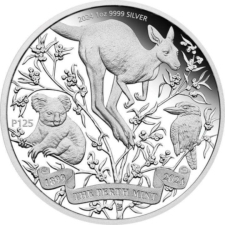 Image du produit The Perth Mint Argent 's 125th Anniversary 1 oz PP - 2024 (999.90, 2024)